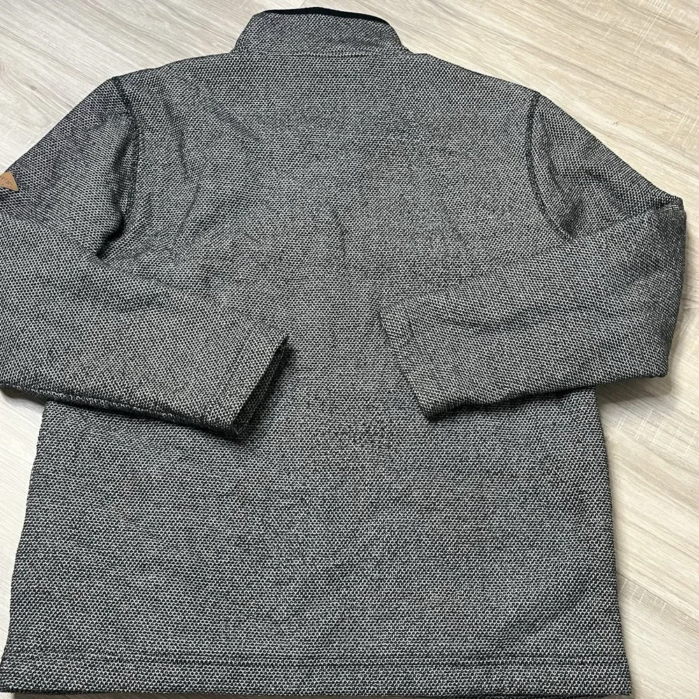 Orvis Brighton Mens Medium Black Sherpa Lined‎ Sweater 1/4 Zip Long Sleeve